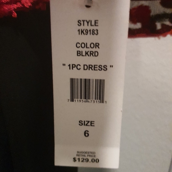 NWT! JM JOHN MEYER RED/BLACK LACE OVERLAY DRESS - Picture 3 of 16